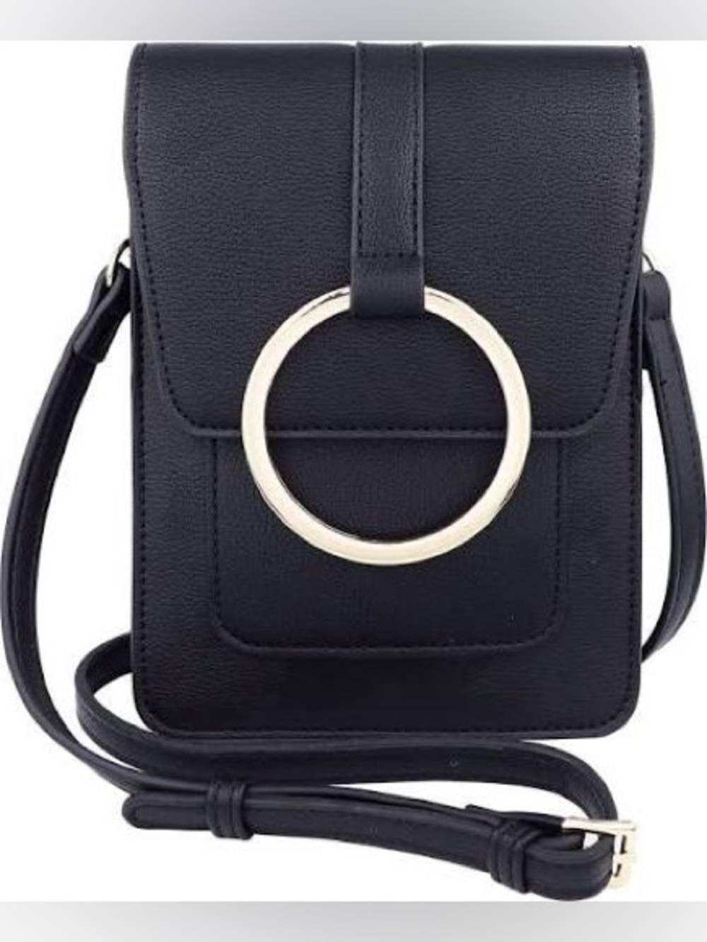 NWT BRENTANO Vegan Small Flap-Over Crossbody/Waist Bag Black